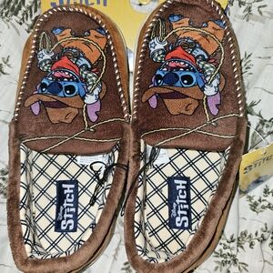 Disney Stitch Brown and Blue Slippers